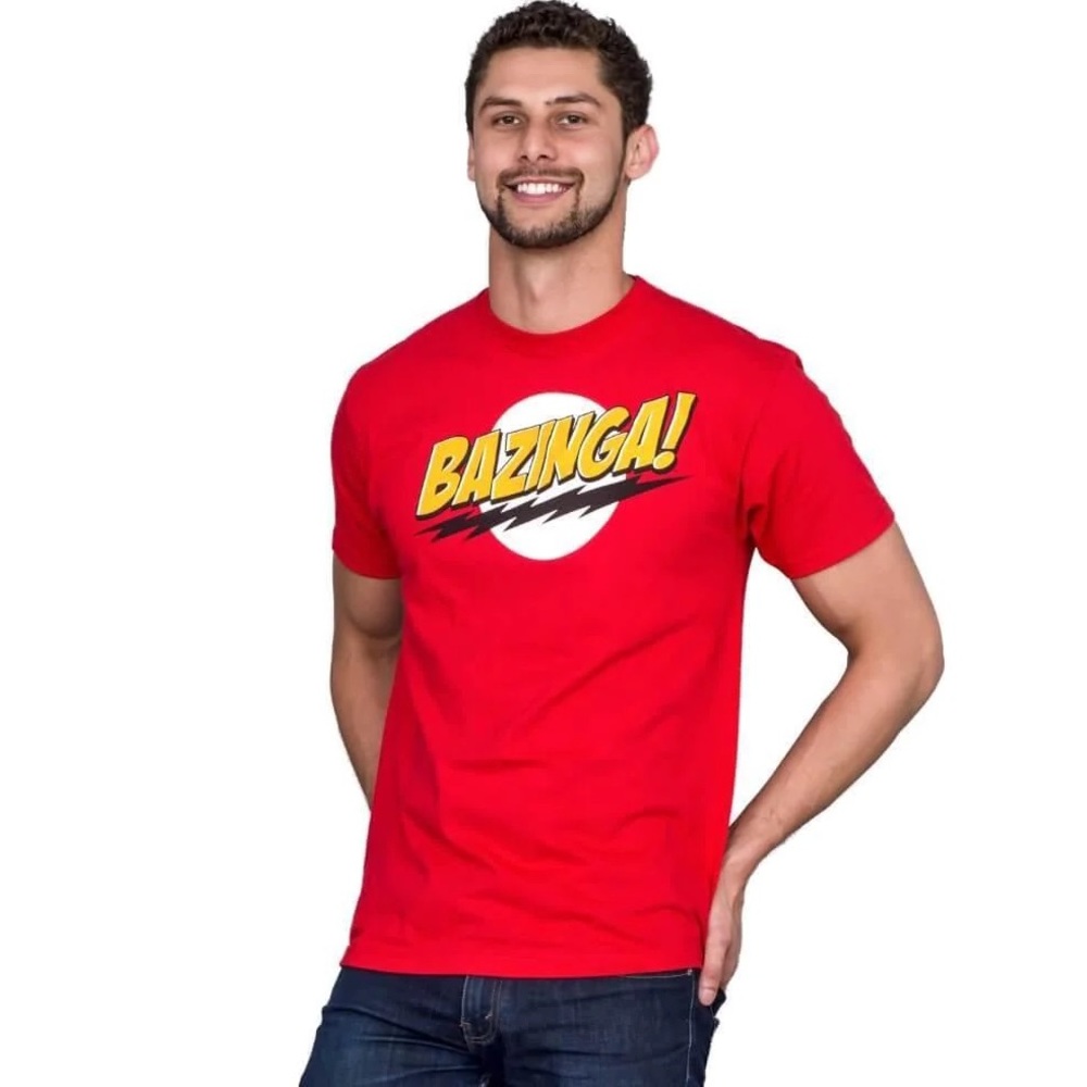 🌻3/$20 🆕 The Big Bang Theory Bazinga! Screen Print Crew Neck T-Shirt Size S